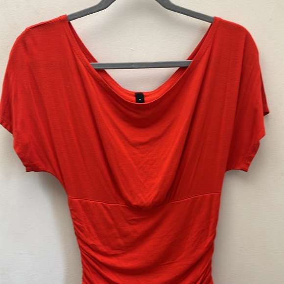 Ing Red Draped Short Sleeve Blouse - Picture 12 of 13